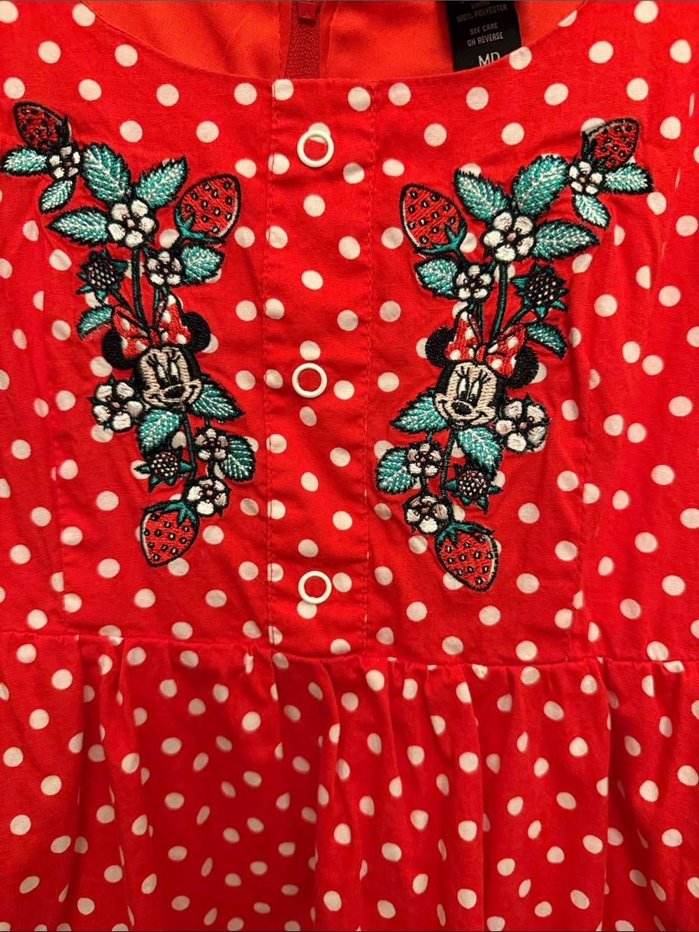 Her Universe Red Polka Dot Minnie Embroidered Sundress M - Picture 3 of 6